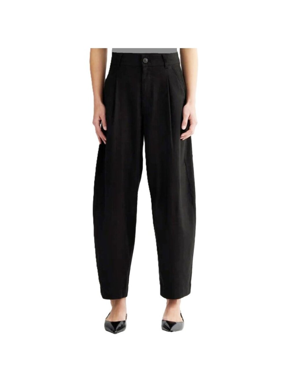 Everlane The Everywhere Pant in Stretch Linen Black Pockets Belt Loops Size 12